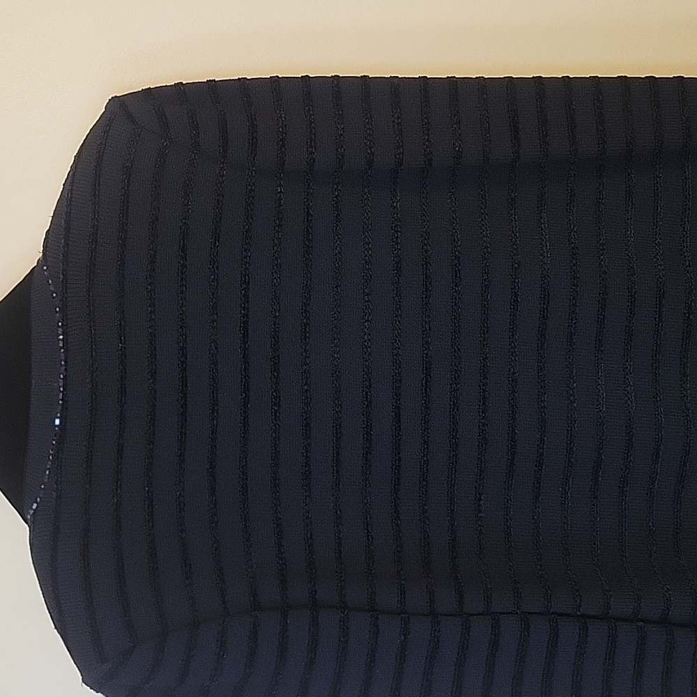 St. John BLACK Striped BLAZER with Velvet REMOVABLE Collar And BOW.❤️ - Picture 2 of 10
